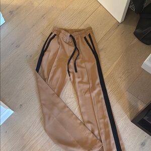 Reiss Tan and Black Track Pants with Elastic Waistband